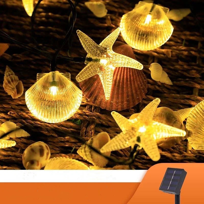 

Y2K Solar String Lights Courtyard Christmas Decorations 2023 Acrylic Shell Led Lights Outdoor Waterproof Powered Patio Light 301