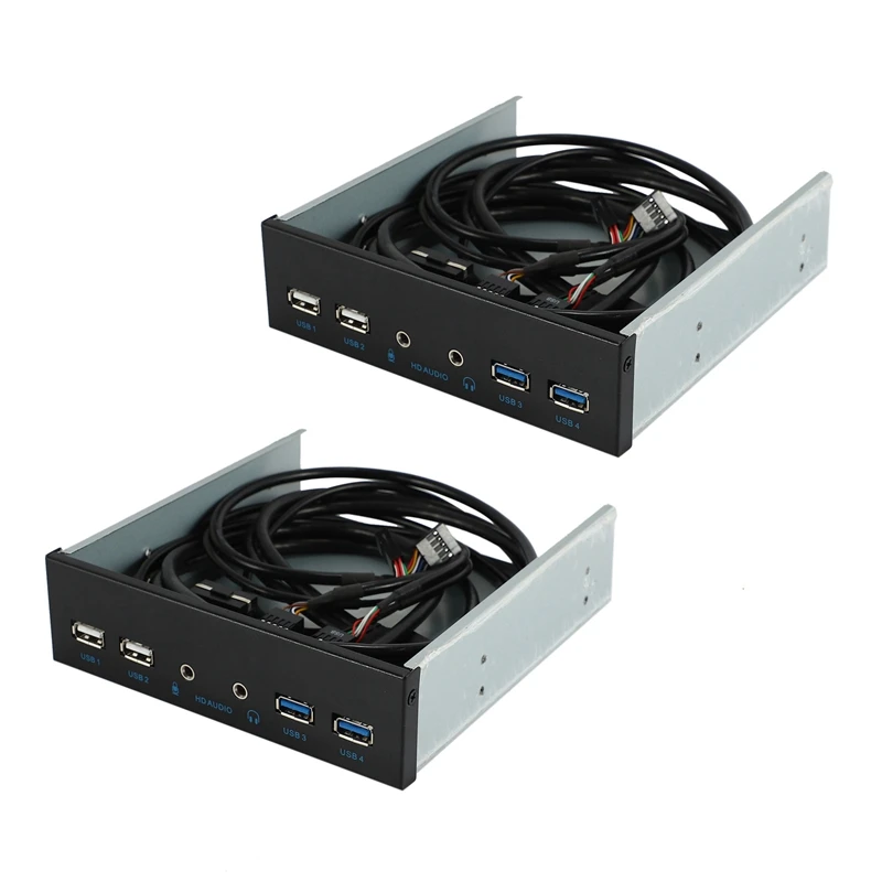 

2Pcs 5.25 Inch Desktop Pc Case Internal Front Panel USB Hub 2 Ports USB 3.0 And 2 Ports USB 2.0