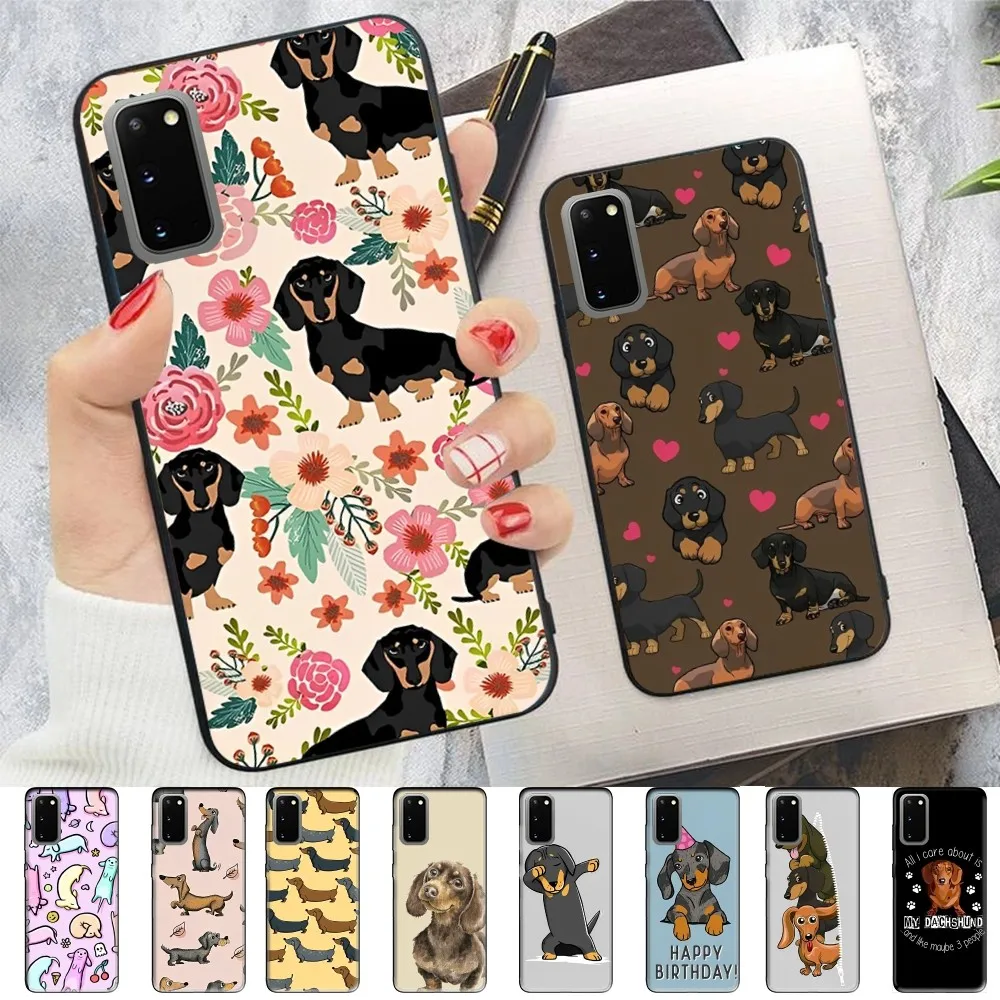 

Cartoons Dachshund Bulldog Phone Case For Samsung S 9 10 20 21 22 23 30 23plus lite Ultra FE S10lite Fundas