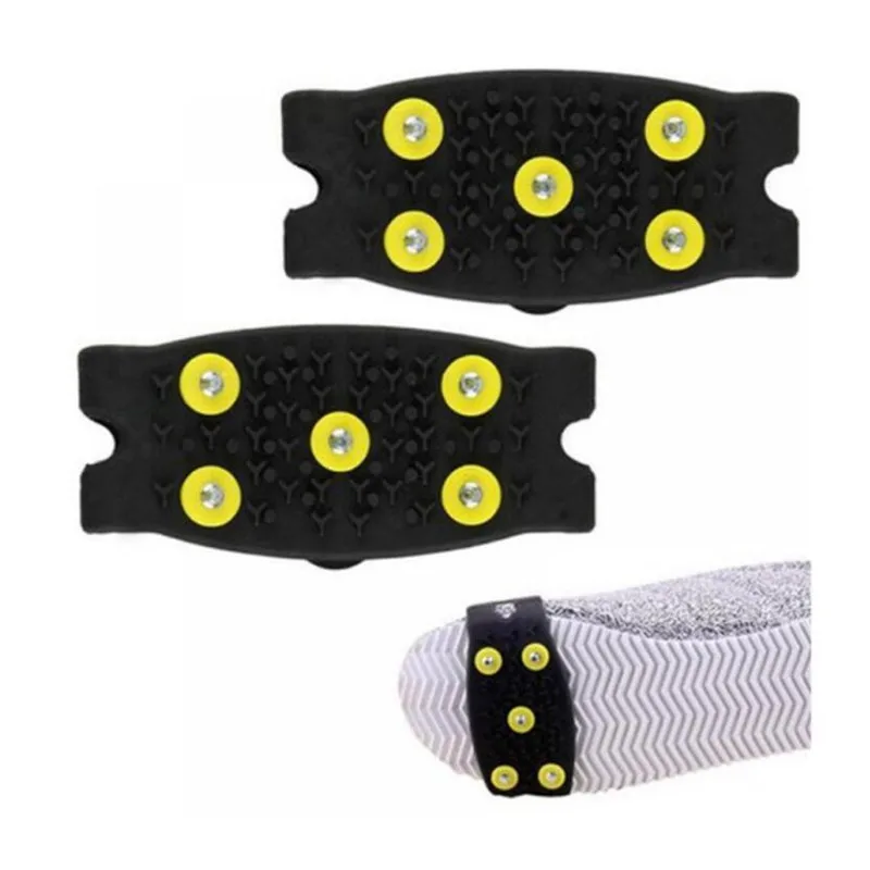 1Pair 5-Stud Snow Ice claw Climbing Anti Slip Spikes Grips Crampon Cleats Shoes Cover For Women Men Boots Cover size 35-43 ice gripper spike climbing crampons