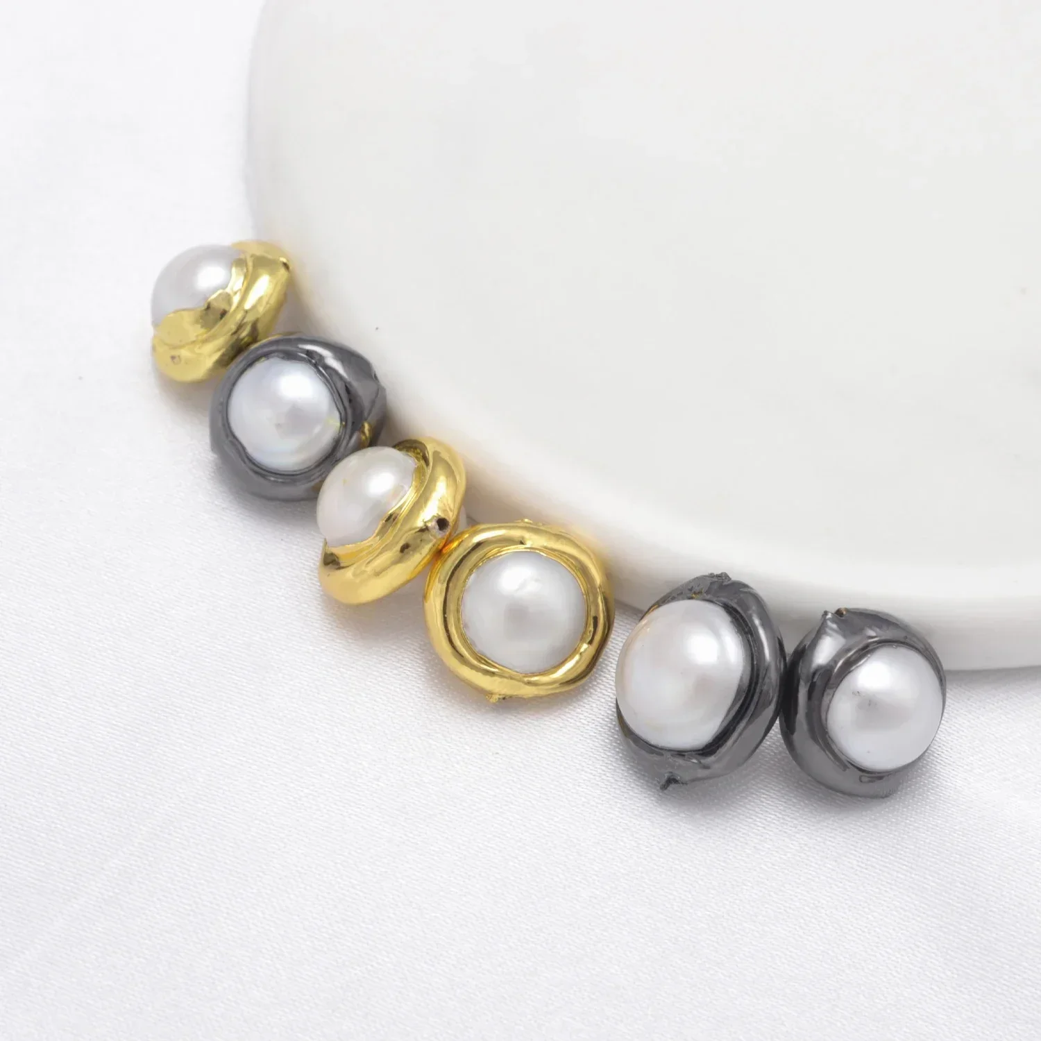 Copper Clad Pearl Spacer Beads for Handmade Jewelry Accessories Natural Pearl Bracelet Necklace Making Supplies DIY Beads 20 Pcs