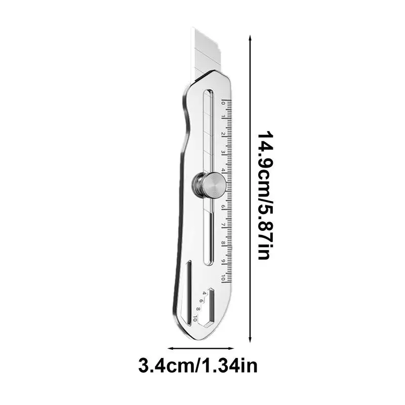 가정용 다기능 다용도 나이프, 스테인레스 스틸 박스 커터, 개폐식 18mm 너비, 헤비 듀티 종이 커터, 6 인 1