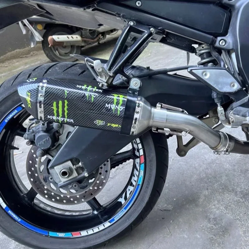 High-Performance Motorcycle Exhaust Slip-On Muffler with Mid Link Pipe