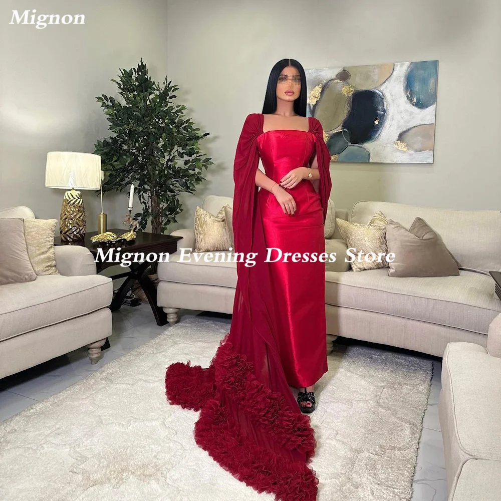 

Женское атласное платье-Русалка Миньон, роскошное вечернее платье до щиколотки с квадратным вырезом и оборками для выпускного вечера, 2023