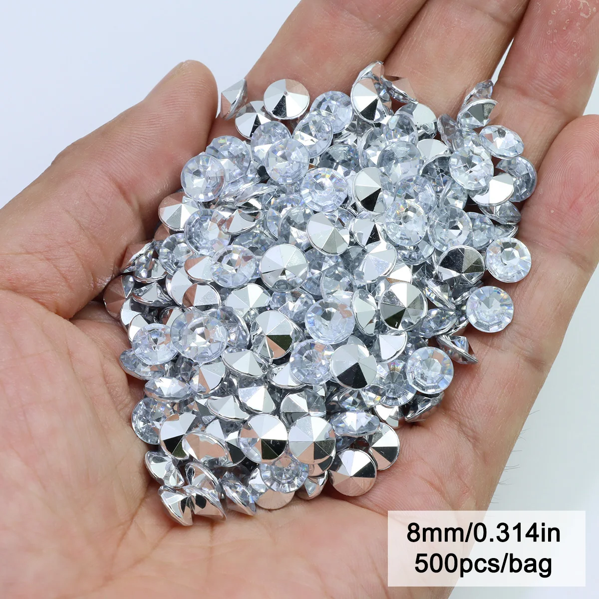 Party Decorations Acrylic Diamond Confetti Multi-Size Silver-Backed For Wedding & Party Decorations