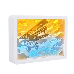 Anime Light Box Aircraft Paper Cut Light Box 3D Shadow Box Frame Led Night Light Lamps For Room Mood Light Decoration Diy Gift