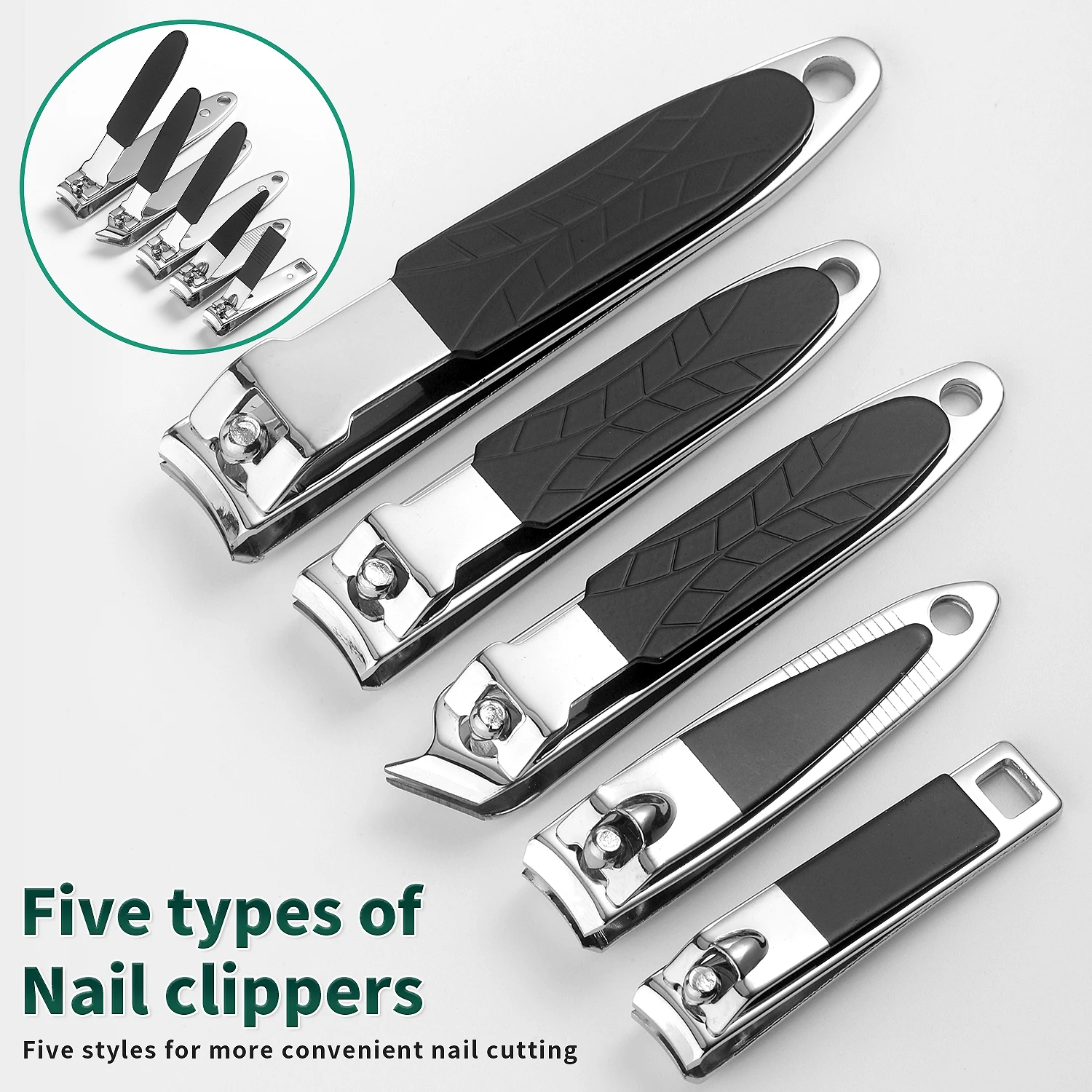 9Piece Full Function (Black) Manicure Set, Stainless SteelNail Clippers ，Toenail Clippers Kitr Personal Care Tools with Leather 3