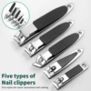 9Piece Full Function (Black) Manicure Set, Stainless SteelNail Clippers ，Toenail Clippers Kitr Personal Care Tools with Leather 3