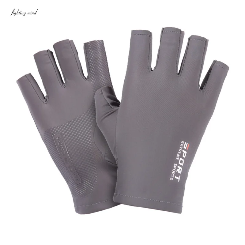 Cycling Gloves Gym Gloves Compression Gloves Ice Silk Half-finger Cycling Gloves for Men and Women Outdoor Sports Fitness Driving Fishing High-elastic Comfortable Sunscreen