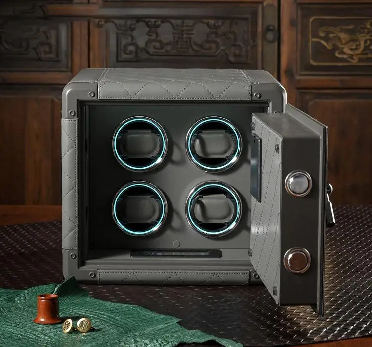 Luxury Leather Automatic Watch Winder Safe Box with 4 Slots, Password Unlock, Touch Scr... - SKU LAWW1744 - UGI Packaging