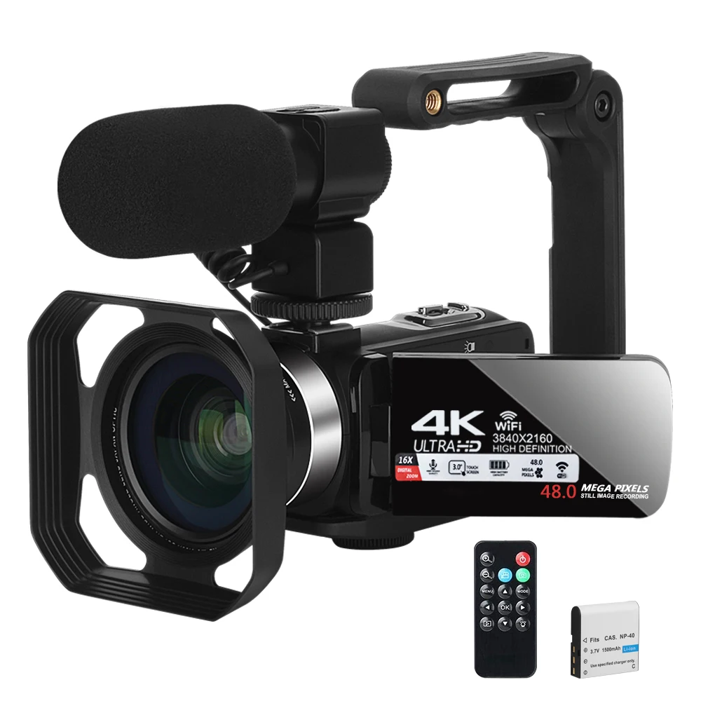 

Видеокамера для прямой трансляции YouTube, Ultra HD 4K, 30 кадров в секунду, Wi-Fi, 48 МП, 18X цифровое увеличение, веб-камера для видеоконференции, 2024