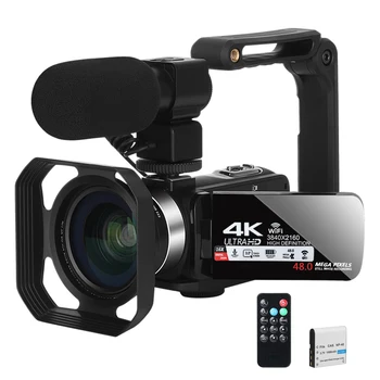 2023 울트라 HD 비디오 유튜브 카메라, 브이로그 캠코더, 와이파이 48MP, 18X 디지털 줌, 화상 회의, 와이파이 앱 웹캠, 4K, 30FPS