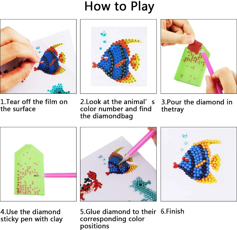 Diamond Painting 5D DIY Diamond Painting Kits for Kids Dog Pattern Paint with Diamonds by Numbers Kit Easy to DIY Shine Sparkle Mosaic Stickers