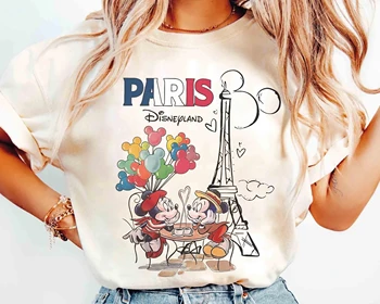 Vintage Mickey, Minnie, Paris Disneyland T-shirt, Eiffel Tower Shirt, Disney Girls' Journey T-shirt, Disneyland Resort T-shirt 1