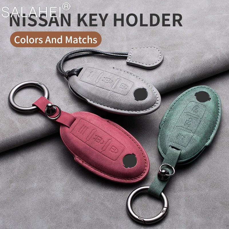 Leather Car Key Case Cover Shell Fob For Nissan Qashqai X-Trail T31 T32 Juke J10 J11 Tiida Altima Pathfinder Kicks For Infiniti