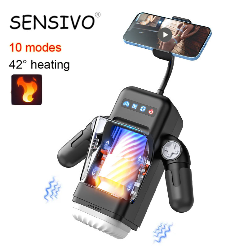 SENSIVO Robot Automatic Male Masturbator Vibration Blowjob Machine Silicone Vagina Masturbation Cup Sex Toys Adult Goods for Men