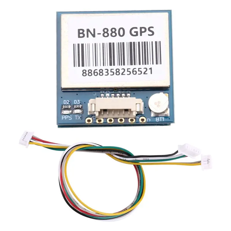 AT12 GNSS BN-880 듀얼 GPS 모듈 통합 QMC5883L 자력계 나침반 AMP2.6/PIX-HAWK 비행 컨트롤러용