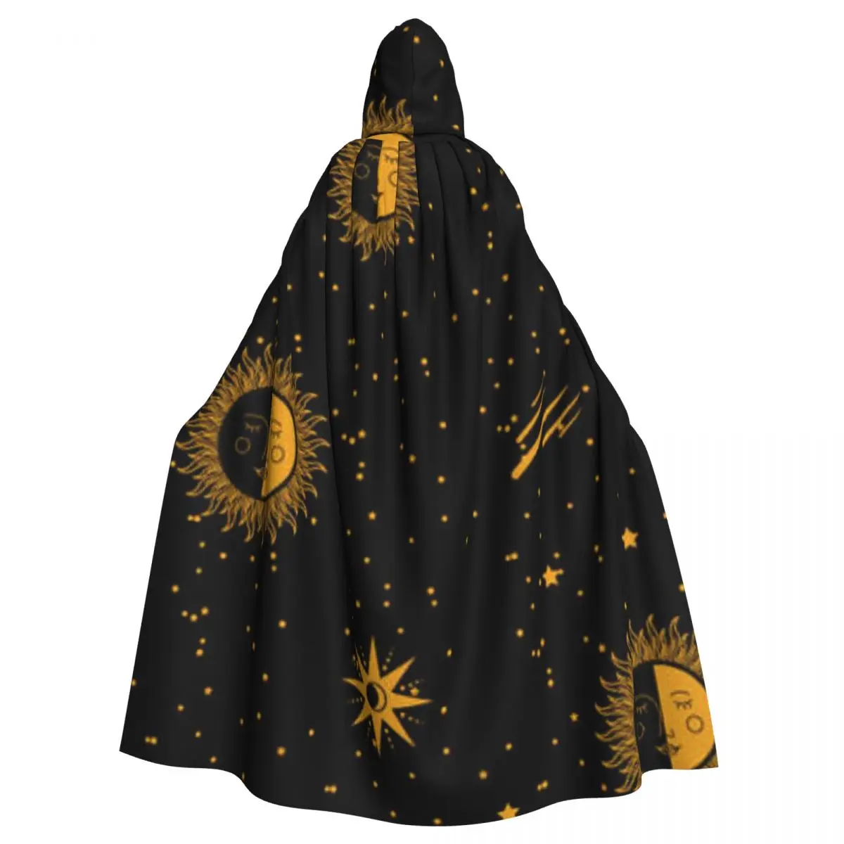 

Long Cape Cloak Moon Sun And Stars Hooded Cloak Coat Autumn Hoodies