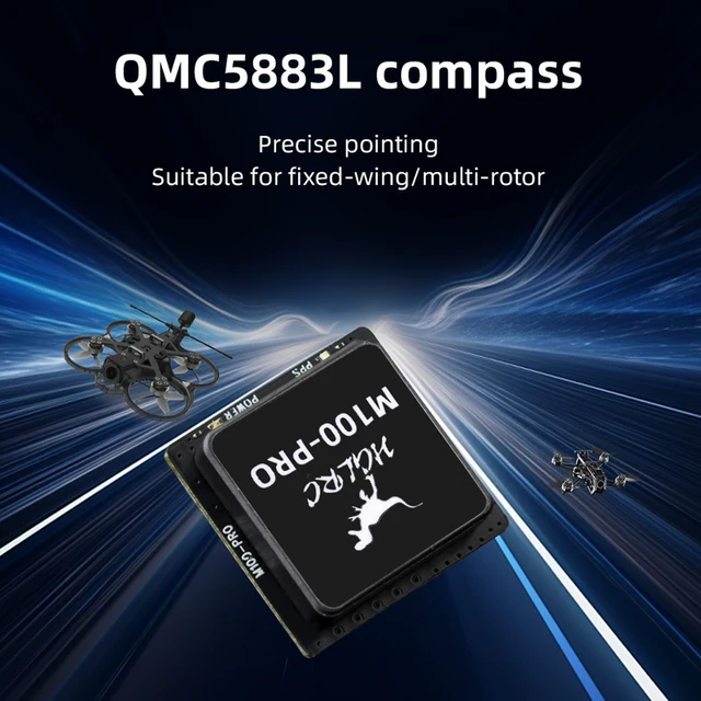 New HGLRC M100 PRO GPS Chip B101 QMC5883L Compass 120 Receiving Channel 3.6V-5.5V Input For RC FPV Long Range Freestyle Drone 5