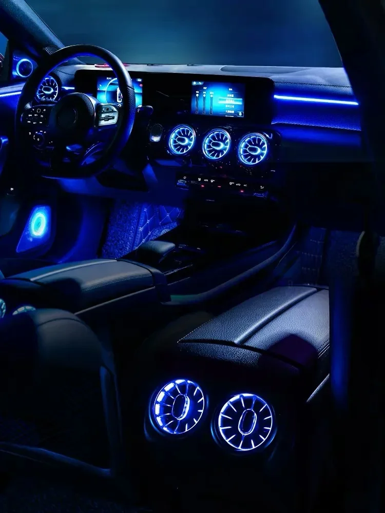 64 Colors Ambient light LED Vents For Mercedes Benz W177 W118 W247 A/B/CLA/GLA/GLB Class Car RGB Interior Decoration Lamp Refit