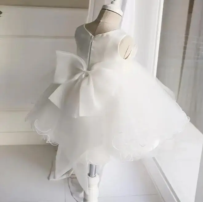 

New Baby Girl Dresses for Birthday Knee Length Puffy Tulle Little Princess Clothes Party Baptism Dress Special Occasion