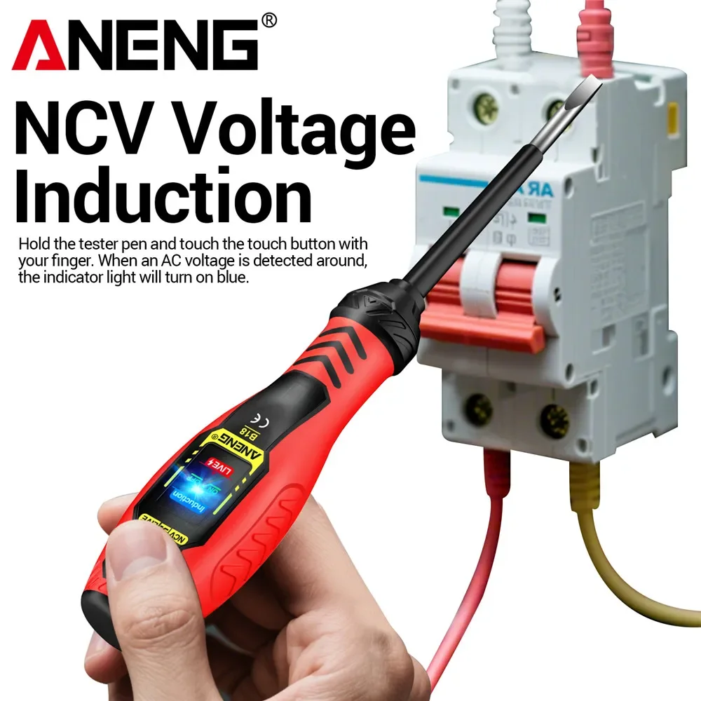 스크류드라이버 테스터 펜 이중 헤드 전압 유도 ANENG B18 450V AC 전압 듀얼 유즈 워드/크로스 NCV 테스트 전기 기술자용 공구