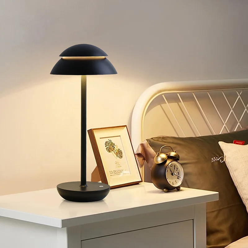 Nordic Portable LED Table Lamp Bar Outdoor Restaurant Dining Table Retro Bedside Decoration USB Rechargeable Atmosphere Lighting