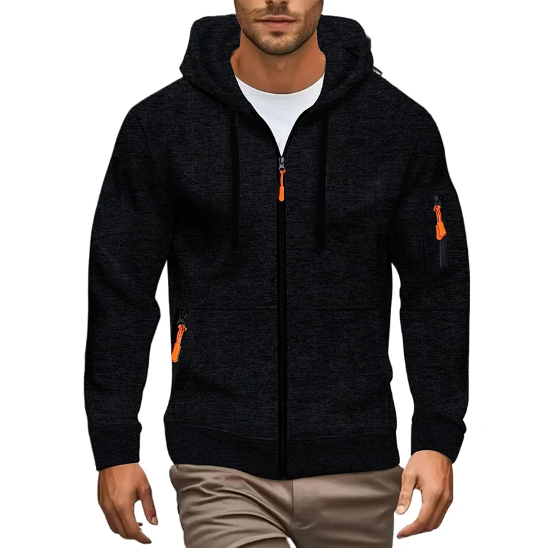 Animal Game Men's Zipper Hooded Jackets Long Sleeve Men's Sweatshirts Casual Coats Solid Warm Work Coats Sport Hoodie Streetwear