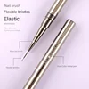 5PCS/set 6/9/12/15/18mm Nail Liner Brush Set Drawing Lines Stripe Painting Flower Pen Nail Art Manicure Metal Handle Brush Set 5