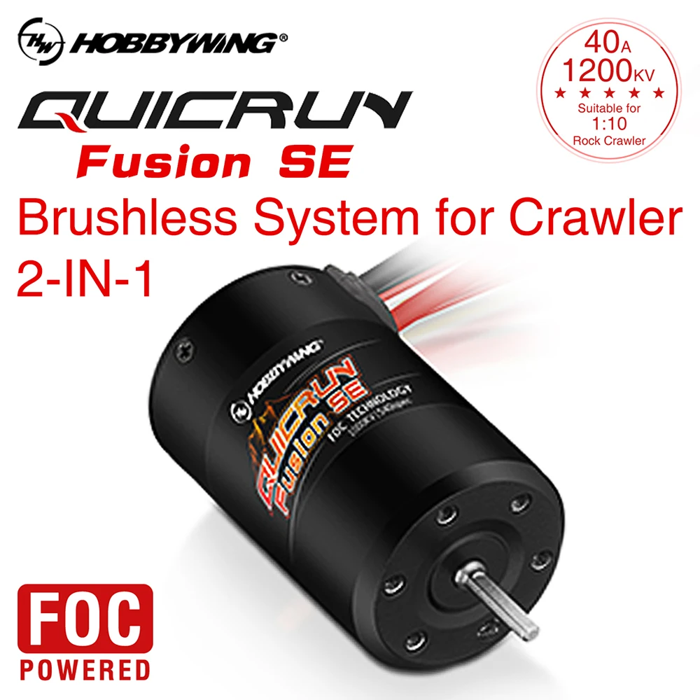 

Hobbywing Fusion SE 1/10 Brushless Motor & ESC 40A Sensored Motor Waterproof Motor 2 in 1 1200KV 1800KV RC Rock Crawler Car 2-3S