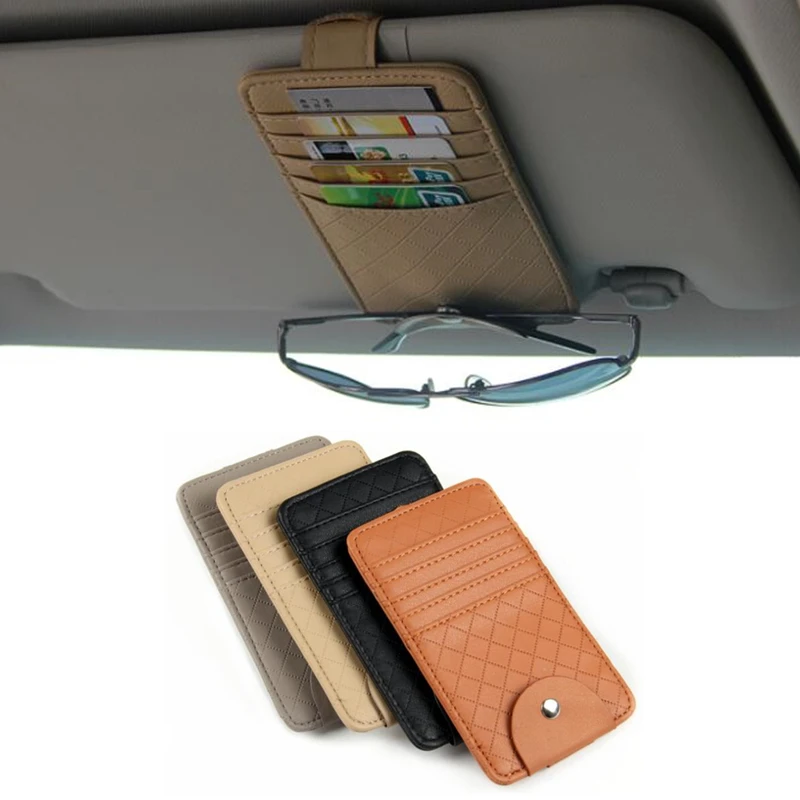 

Car Auto Sun Visor Point Pocket Organizer Pouch Bag Card Glasses Storage Holder Car-styling