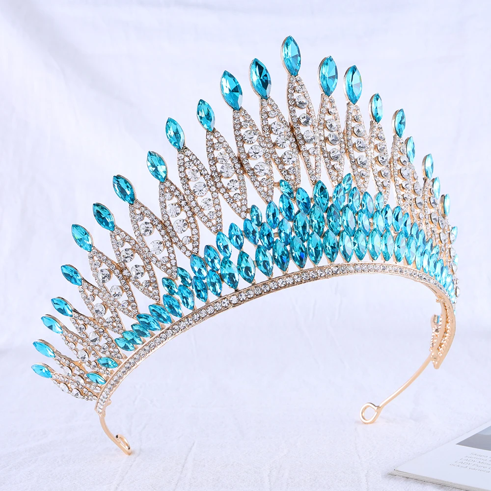 Wedding Crown Gold Silver Color Rhinestone Crystal Diadem Queen Crown Princess Tiaras Bridal Hair Jewelry Party Hair Accessories