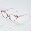 Cat Eye Hyperopia Eyeglasses Anti Blue Light Reading Glasses for Women Men Trendy Colorful Floral Frame Presbyopia Glasses 2