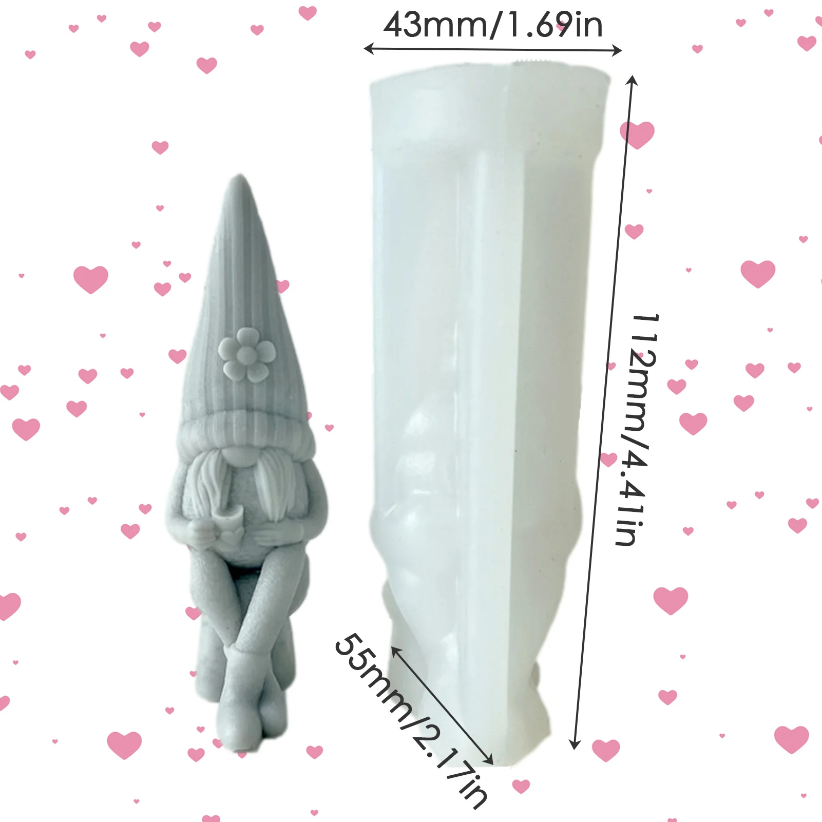 Moule En Silicone Gnome 3D – Pour Bougies, Chocolat, Savon, Résine, Déco Festive (3 Tailles)