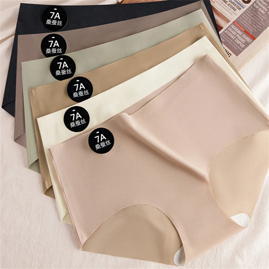 5Pcs/Set Seamless Silk Underwear Women Panties Briefs Underpants Lingerie