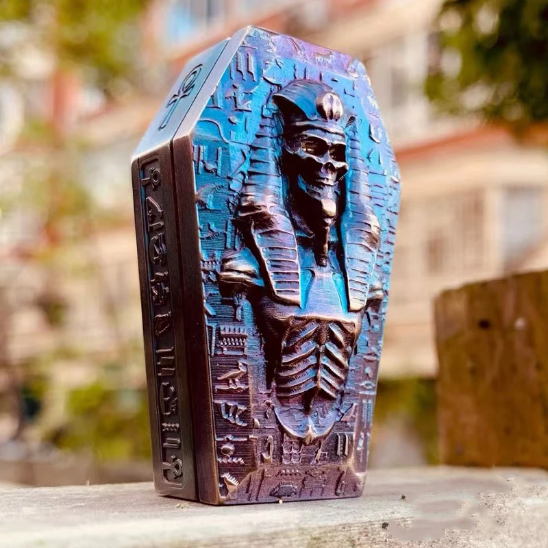 

Manual Ancient Egyptian Pharaoh Coffin Push Card Navy Copper Adult Decompression Toy