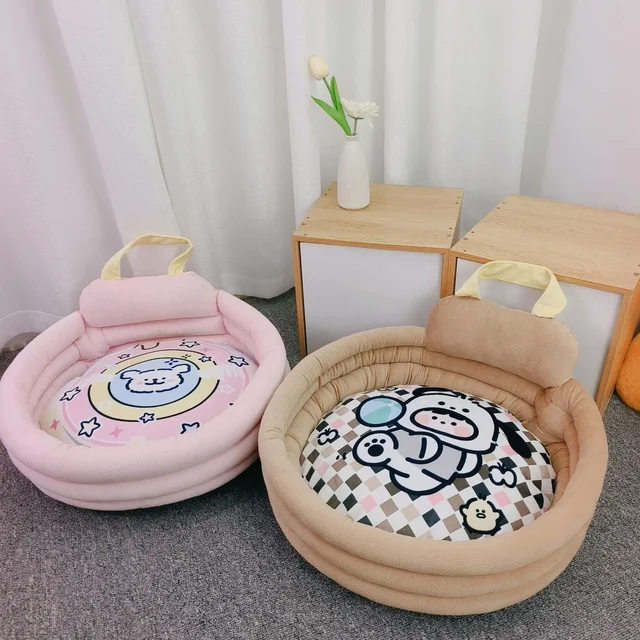 Thickened Cotton Pet Bed Cartoon Style Warm Autumn Winter Dog And Cat Nest Sofa Shape Pet Couch Universal for Cats And Dogs 2
