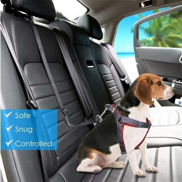 Adjustable Dog Seat Belt Dog Harness Pet Car Vehicle Seat Belt Pet Safety Leash Leads For Dogs/Cats Adjustable From 45 To 72 cm - Image 3