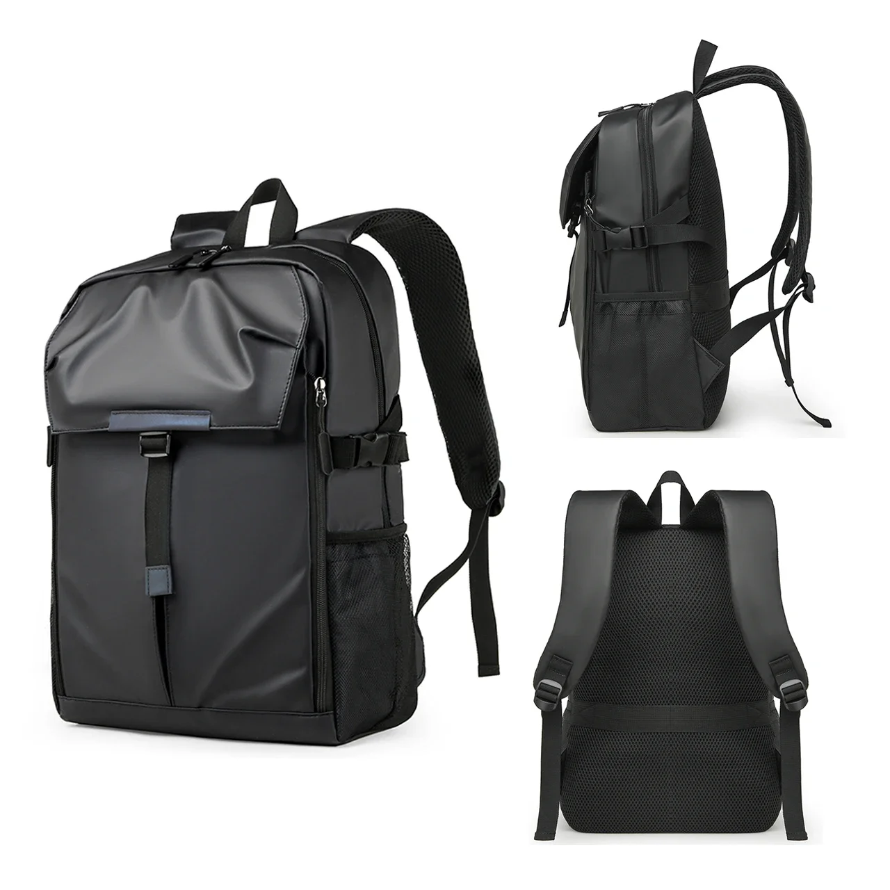Classic solid color men's waterproof backpack, campus leisure travel basketball backpack, large capacity laptop bag