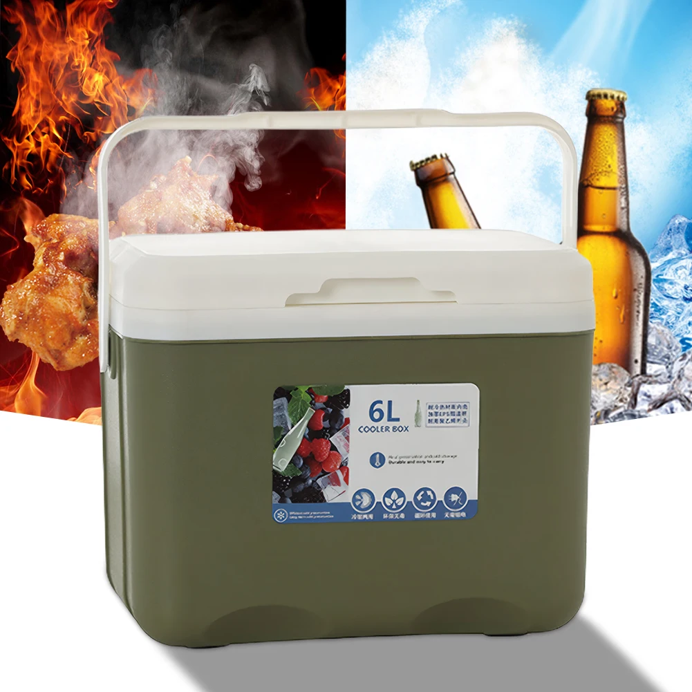 캠핑 냉장고 인큐베이터 보온 아이스 버킷, 자동차 캠핑 단열 박스, 맥주 주스 음료 냉각 버킷, 6L