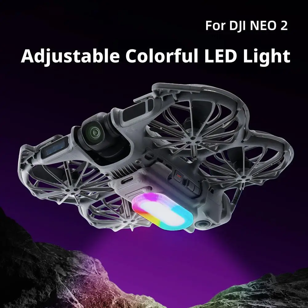 Détail des 38 modes lumineux de l'hélice de protection pour DJI Neo 2, gris clair