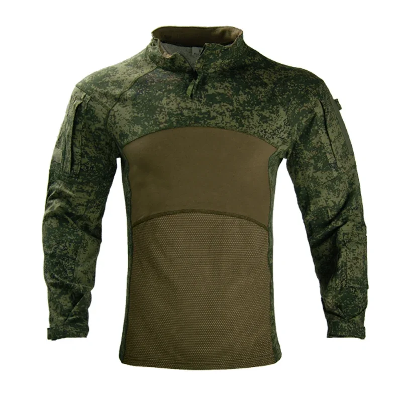 

Tactical Shirts Combat Shirt Men Military Army Camo Long Sleeve Elastic Assault Clothing Tops Multicam Hunting Camping Clothes