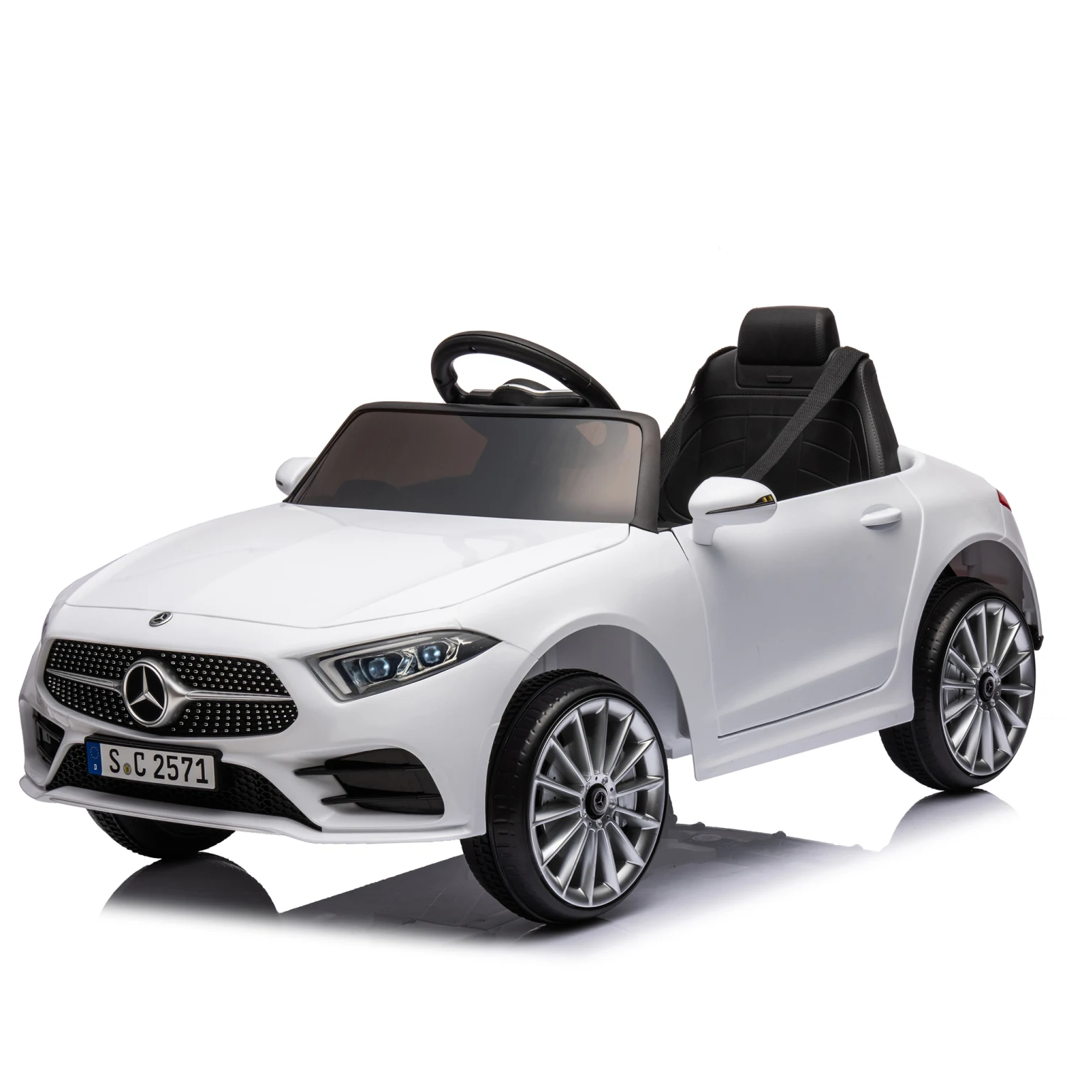 12V Kids Ride On Car w/ Parents Remote Control,Licensed Mercedes-Benz CLS 350 for Kids,Four Wheel Suspension,Power Display,Music 2