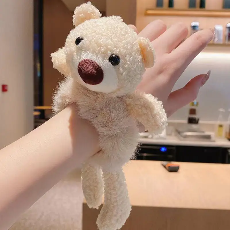 Cute Cartoon Bear Rubber Band for Girls Plush Ponytail Rabbit Hair Tie Elastic Hair Ring Headwear Girls Kids Hair Accessories