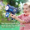 One Pack Of Children's 10  Launcher Handheld Portable Electric Automatic Bubble Gun LED Light For Boys And Girls 3