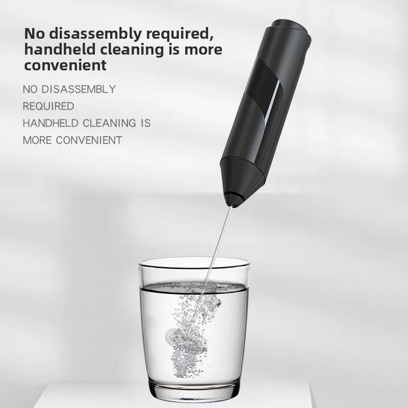 Stainless Steel Electric Milk Frother Whisk Coffee Beater