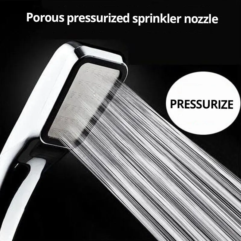 

300 Holes Pressurized Single Head Hand Hold Square Shower Head Water Saving Rainfall Spray Nozzle Bathroom Accessories Sprayer