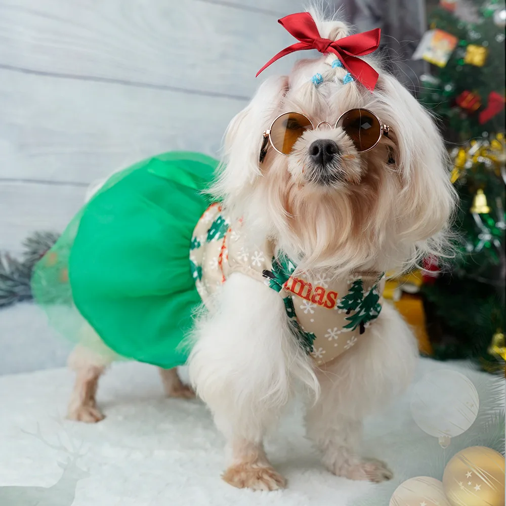 Pet Dress Christmas Dog Dresses For Small Dogs Clothes Winter Warm Skirt Christmas Cosplay Cat Pet Dog Dress Fancy Princess Puppy Dress Pet Dog Clothes