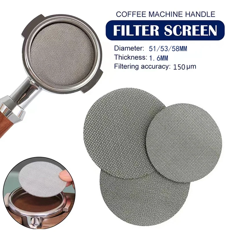 Espresso Puck Scherm 51mm Herbruikbare Puck Screen Rvs Portafilter Puck Screen 58mm Ronde Espresso Filter Screen Food Grade 2 Maten 51mm