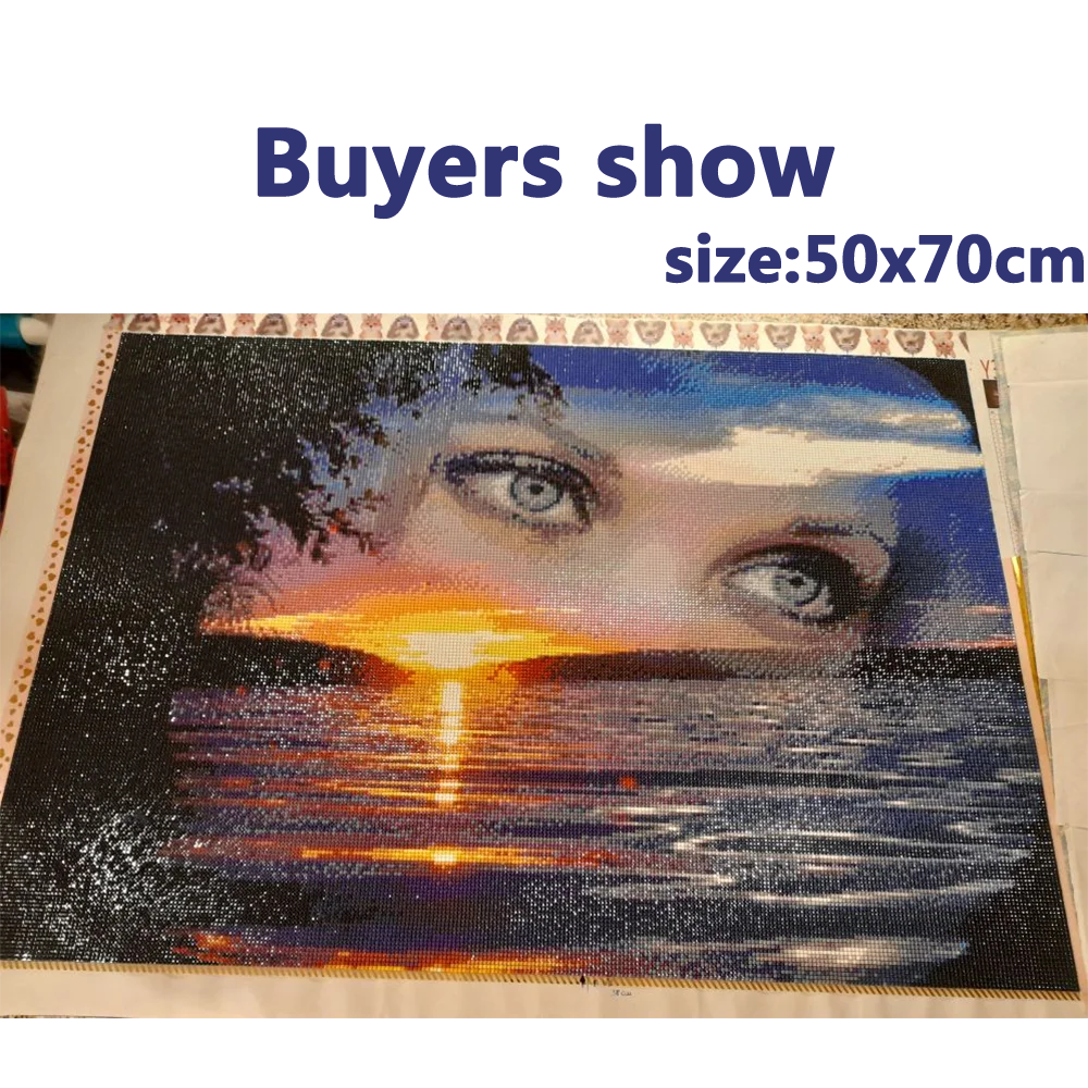 Huacan Diamond Painting Eyes Full Square/Round Mosaic Landscape Woman Diamond Embroidery Kit DIY Home Decoration diamond painting diamond painting accessories diamond painting sealer diamond painting stickers diamond painting pen diamond painting accessory box diamond painting coasters